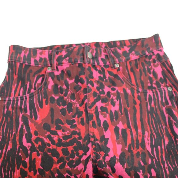 Hue Magenta Cheerful Cheetah High Waist Soft Denim Leggings, Size Medium… - Picture 5 of 6